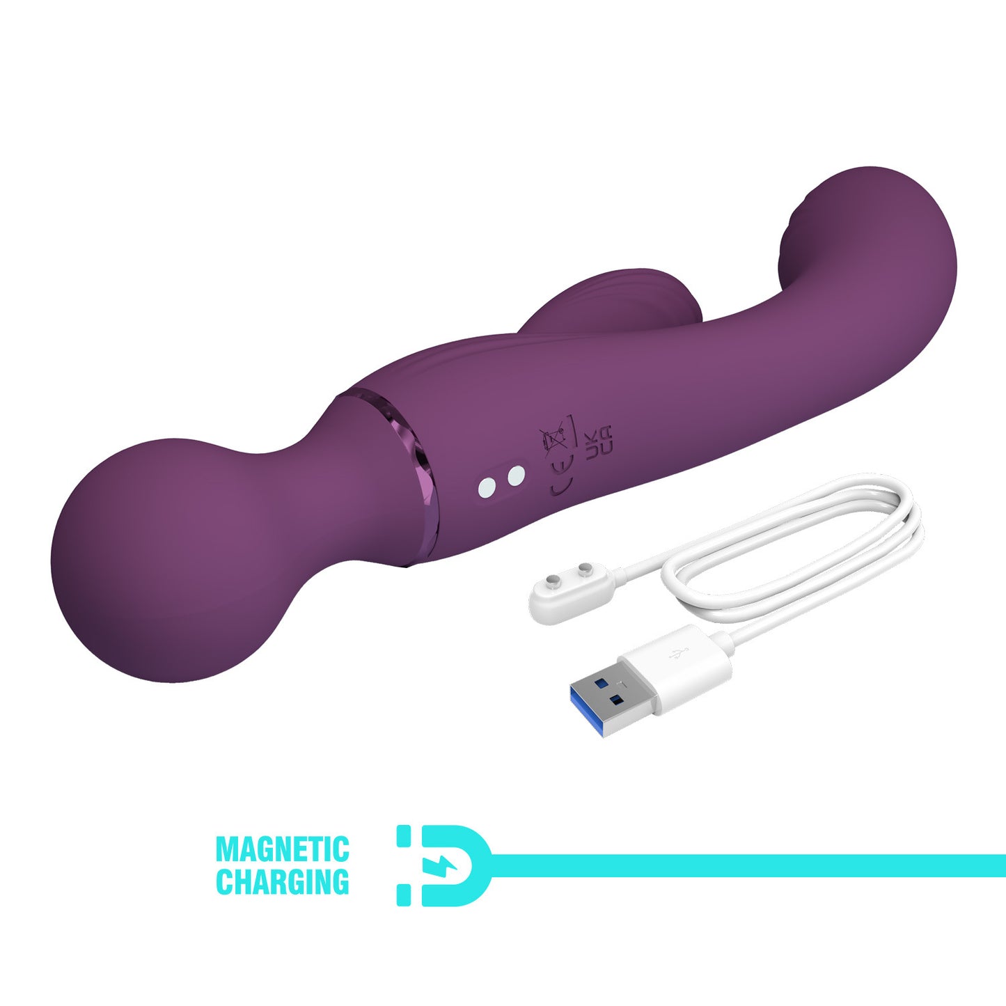 Dual Head Rabbit Vibrator – Rechargeable Silicone Massager (Quiet & Beginner Friendly)
