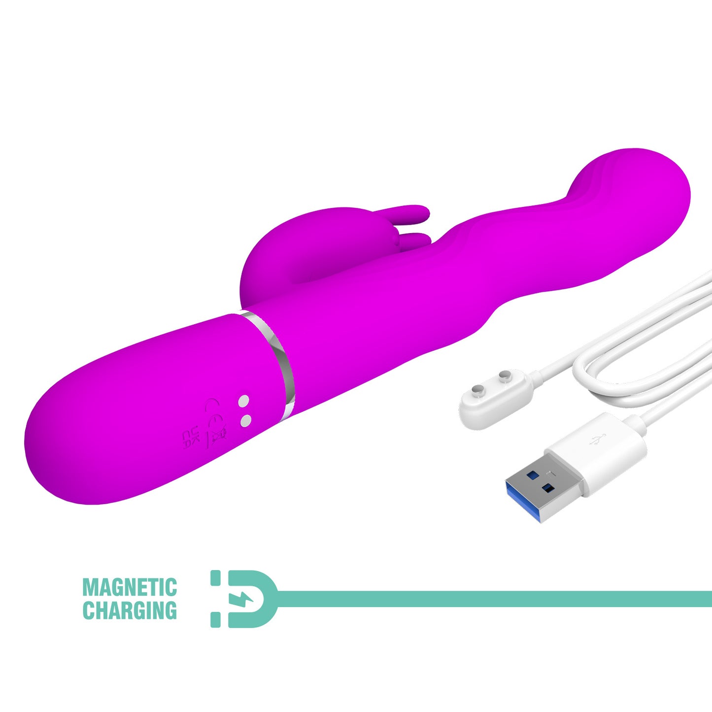 Textured Rabbit Vibrator – Dual Stimulation Rechargeable Silicone Massager by Thronelust