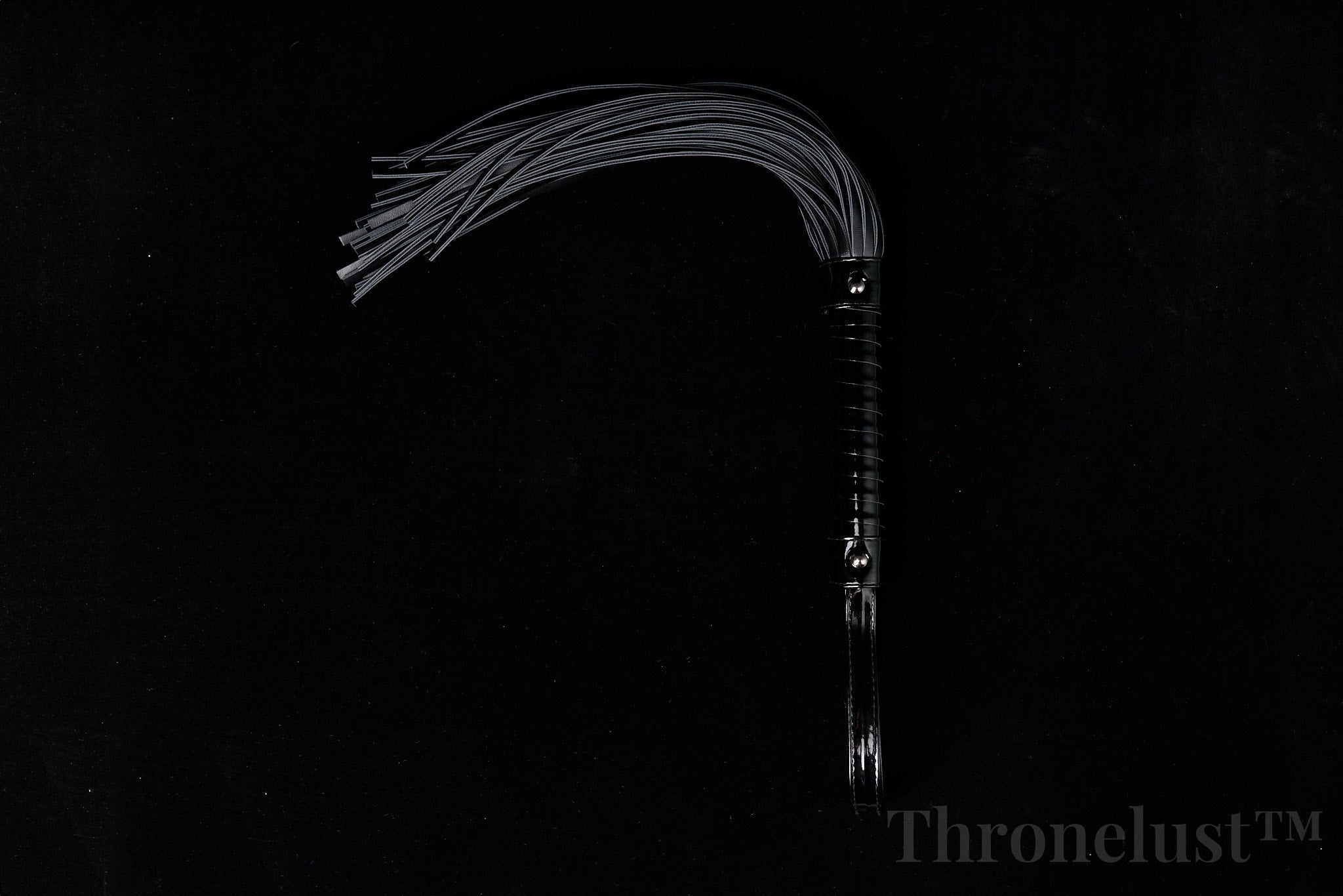 Black PU Leather Flogger Whip – Braided Handle BDSM Impact Toy