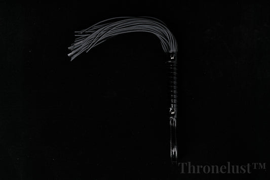 Black PU Leather Flogger Whip – Braided Handle BDSM Impact Toy