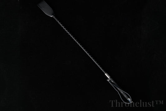 Genuine Leather Riding Crop – 60cm Silver Edition BDSM Impact Toy