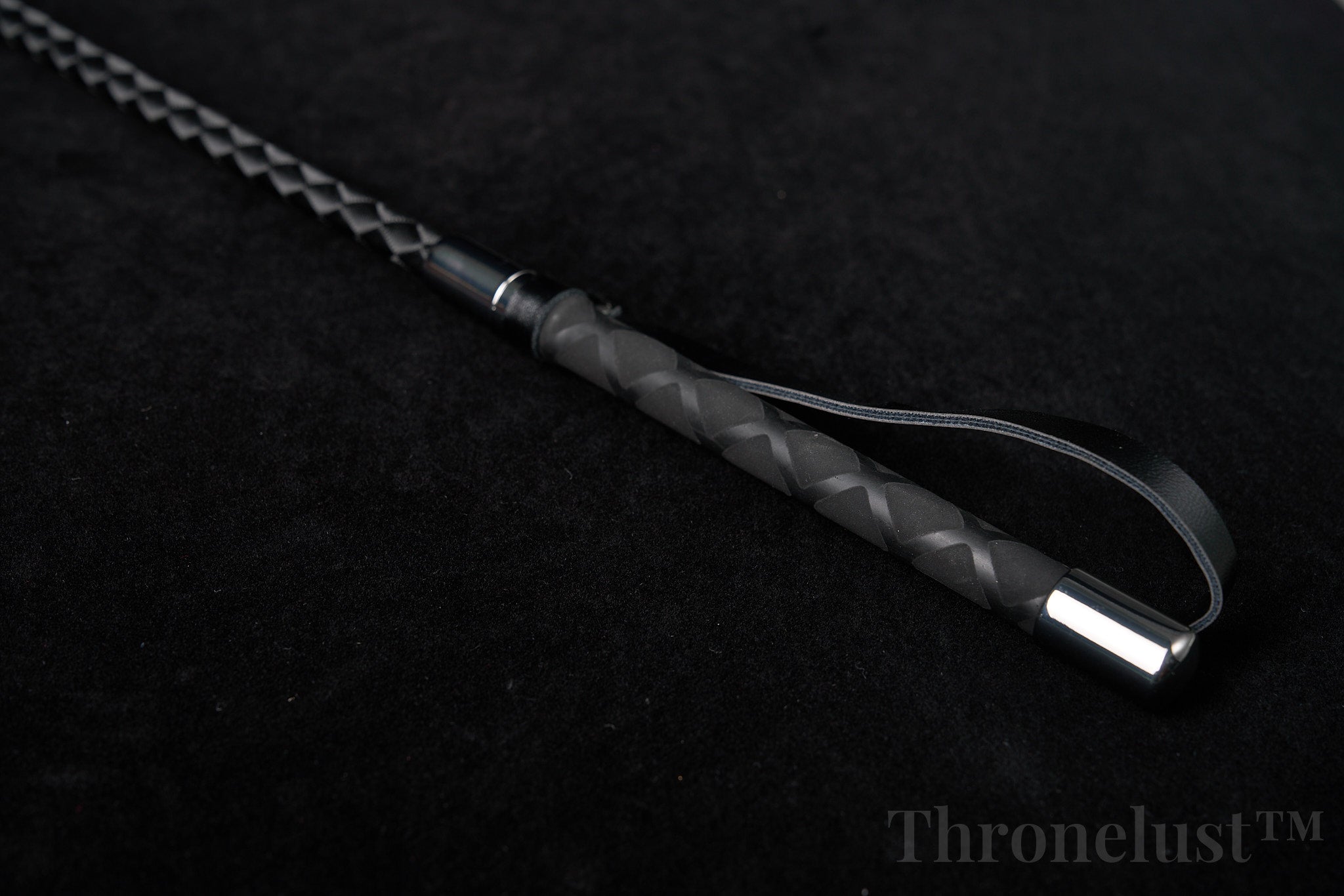 Genuine Leather Riding Crop – 60cm Silver Edition BDSM Impact Toy