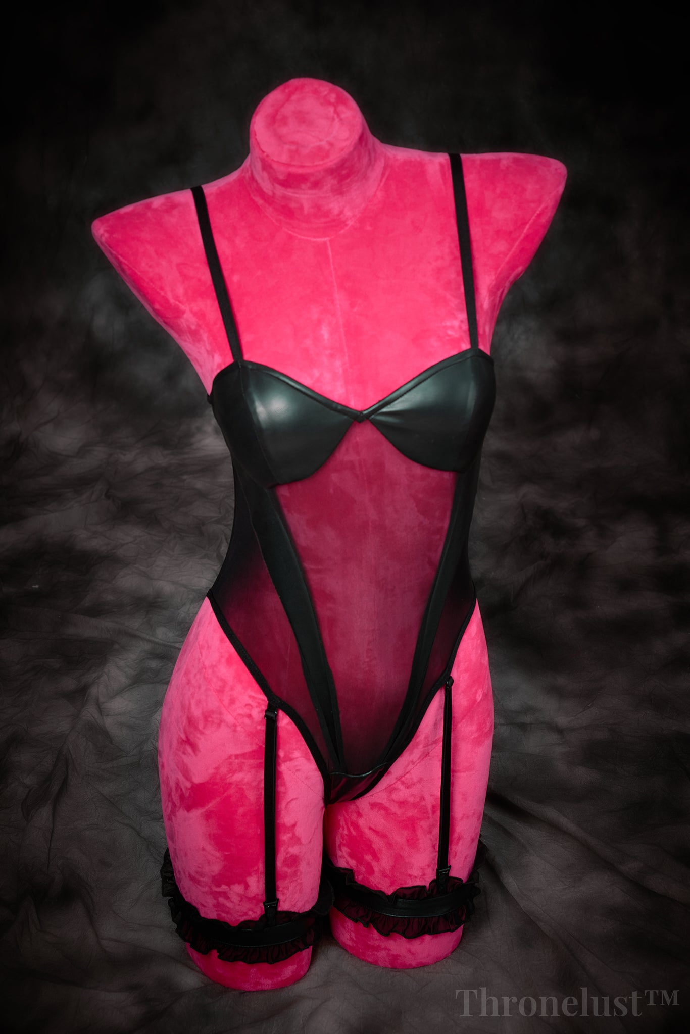 Black Mesh Leather Bodysuit Lingerie – Thronelust™