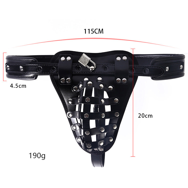 PU Leather Male Chastity Belt with Lock – Adjustable Fetish Restraint Gear | BDSM Play