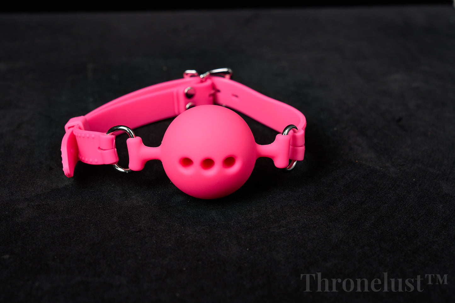 Breathable Silicone Ball Gag with Adjustable Strap – BDSM Restraint for Beginners & Couples