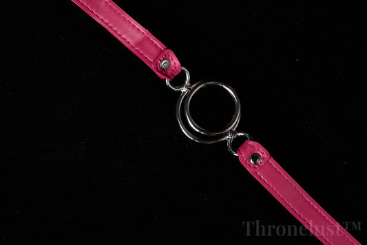 Adjustable Leather O-Ring Gag with Double Metal Rings – BDSM Mouth Restraint