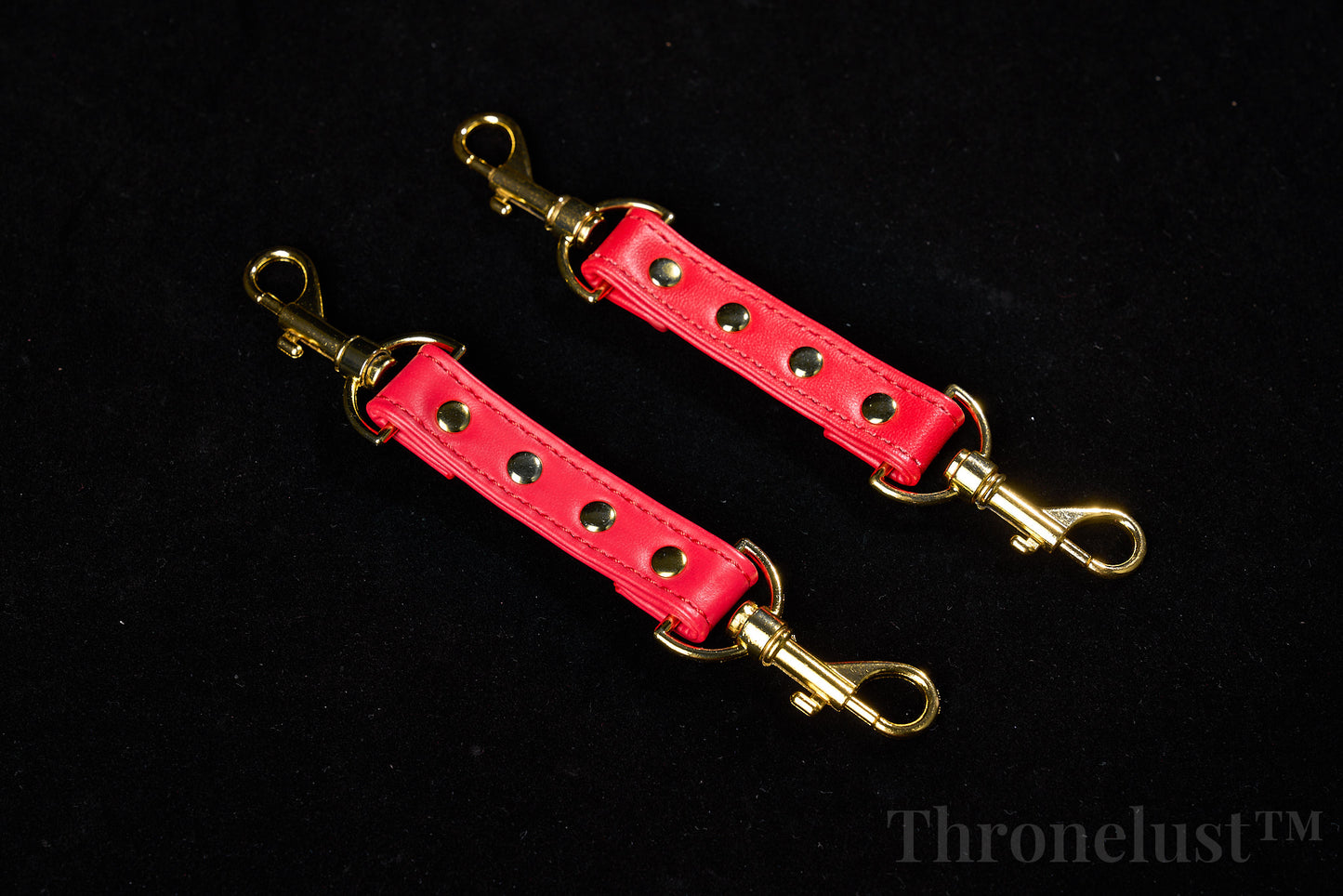 Padded PU Leather Wrist/Ankle Cuffs with D-Ring – Red Adjustable BDSM Restraints