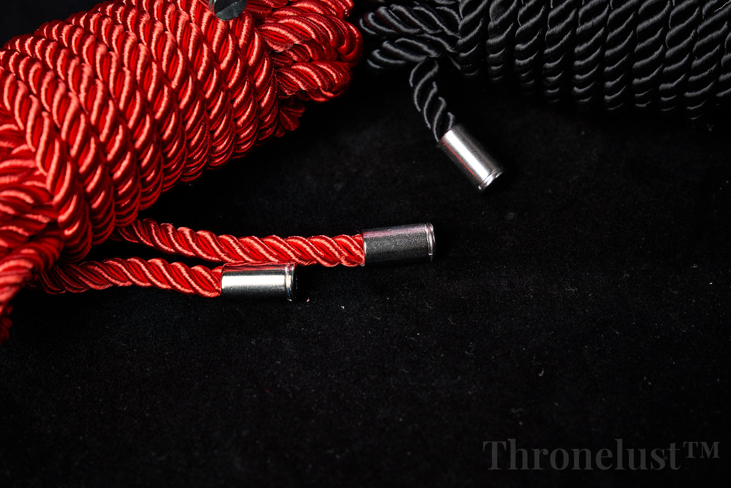 Soft Braided Bondage Rope – 5m Silk-Feel Polyester, Red/Pink/Black