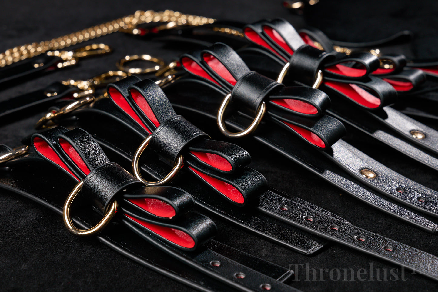 Luxury Bowknot Bondage Set – Leather Collar, Cuffs, Ankle Restraints, Leash & Eye Mask | BDSM Restraint Kit