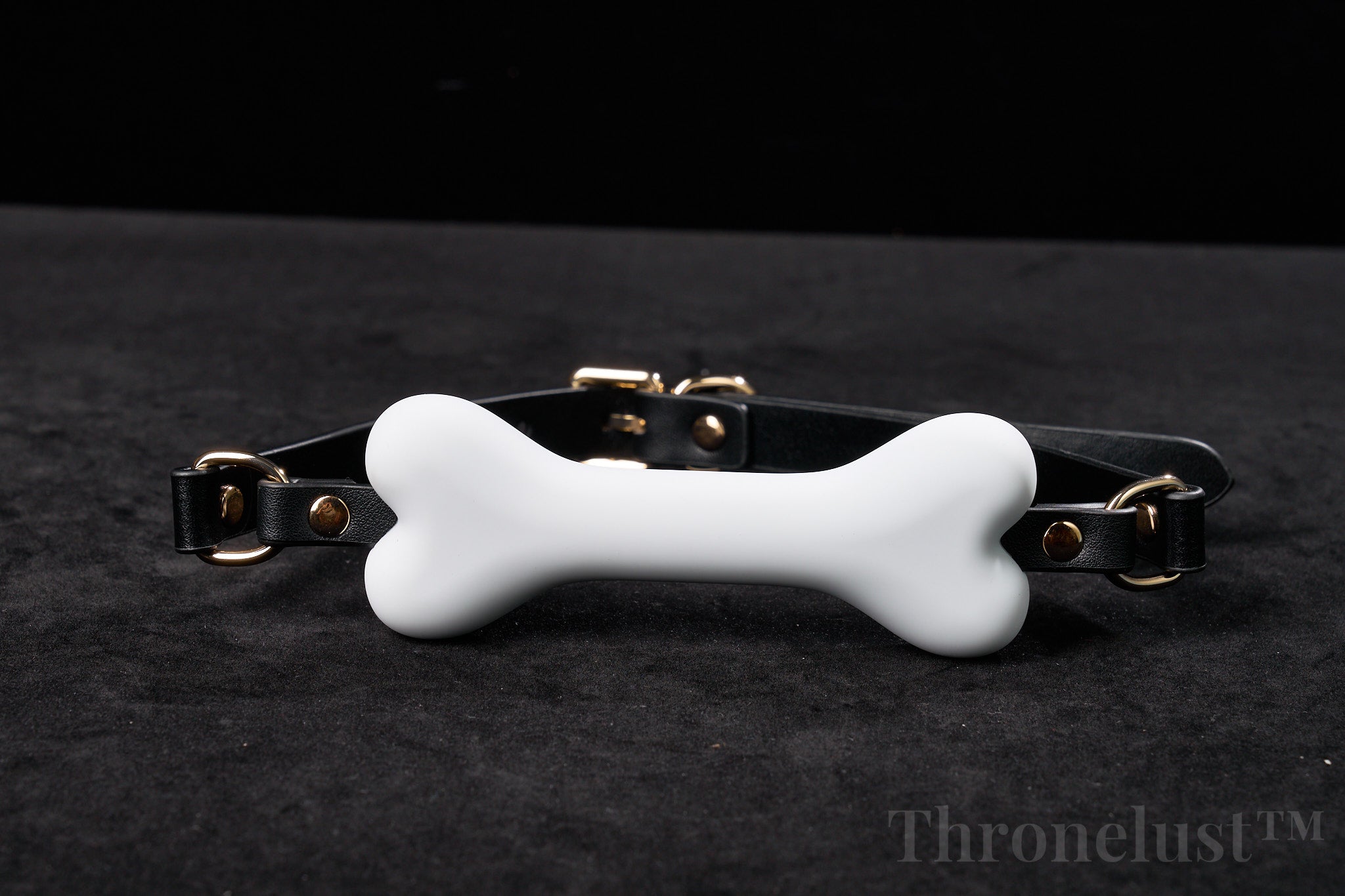 Bone-Shaped Silicone Gag with Leather Strap – Adjustable PU Leather Restraint | BDSM Gear