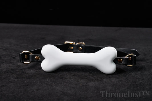 Bone-Shaped Silicone Gag with Leather Strap – Adjustable PU Leather Restraint | BDSM Gear