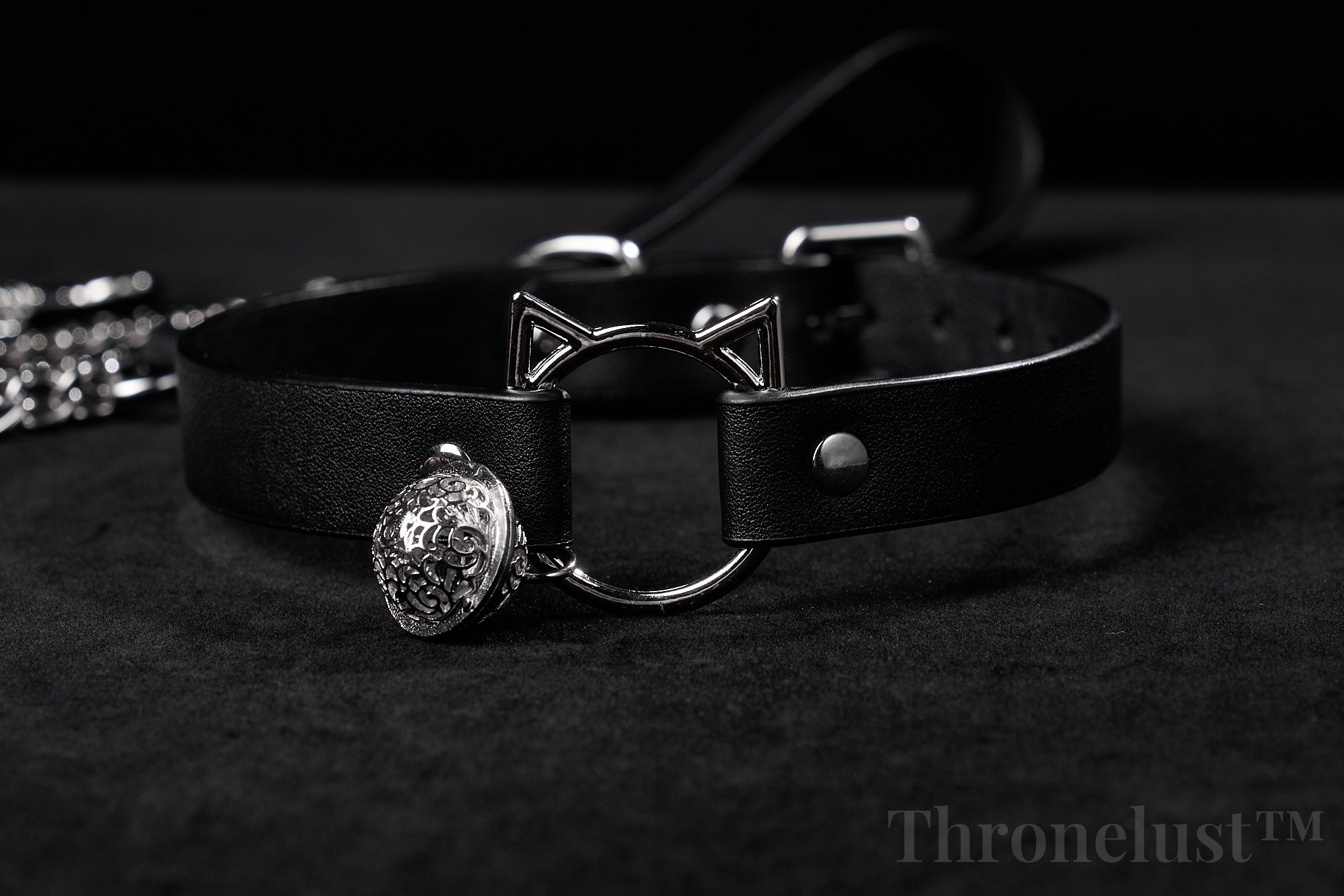 Adjustable PU Leather Collar with Detachable Leash – BDSM Restraint Accessory