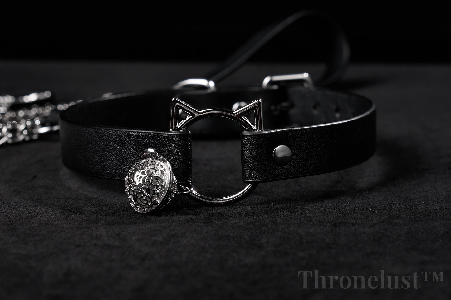 Adjustable PU Leather Collar with Detachable Leash – BDSM Restraint Accessory