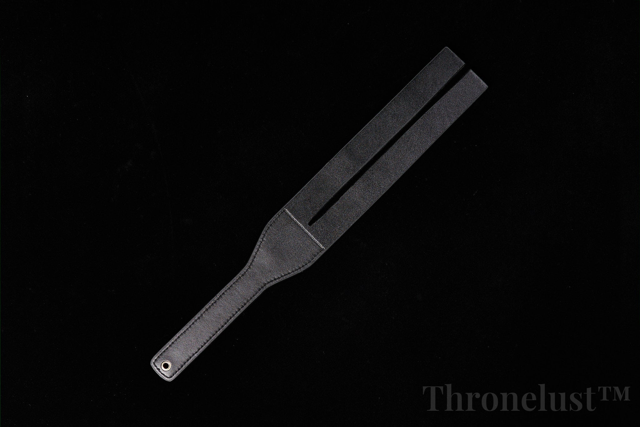 THRONELUST™ Genuine Leather Split Paddle — Luxury Impact Tool (Black)