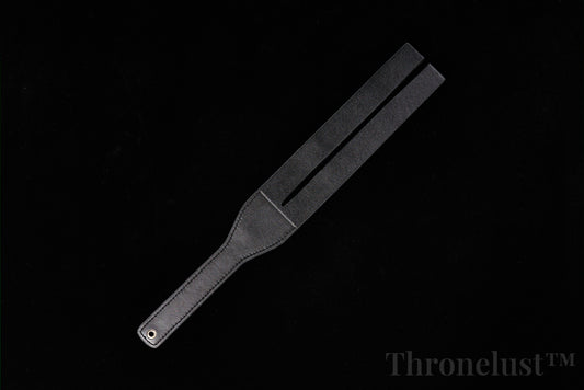 THRONELUST™ Genuine Leather Split Paddle — Luxury Impact Tool (Black)