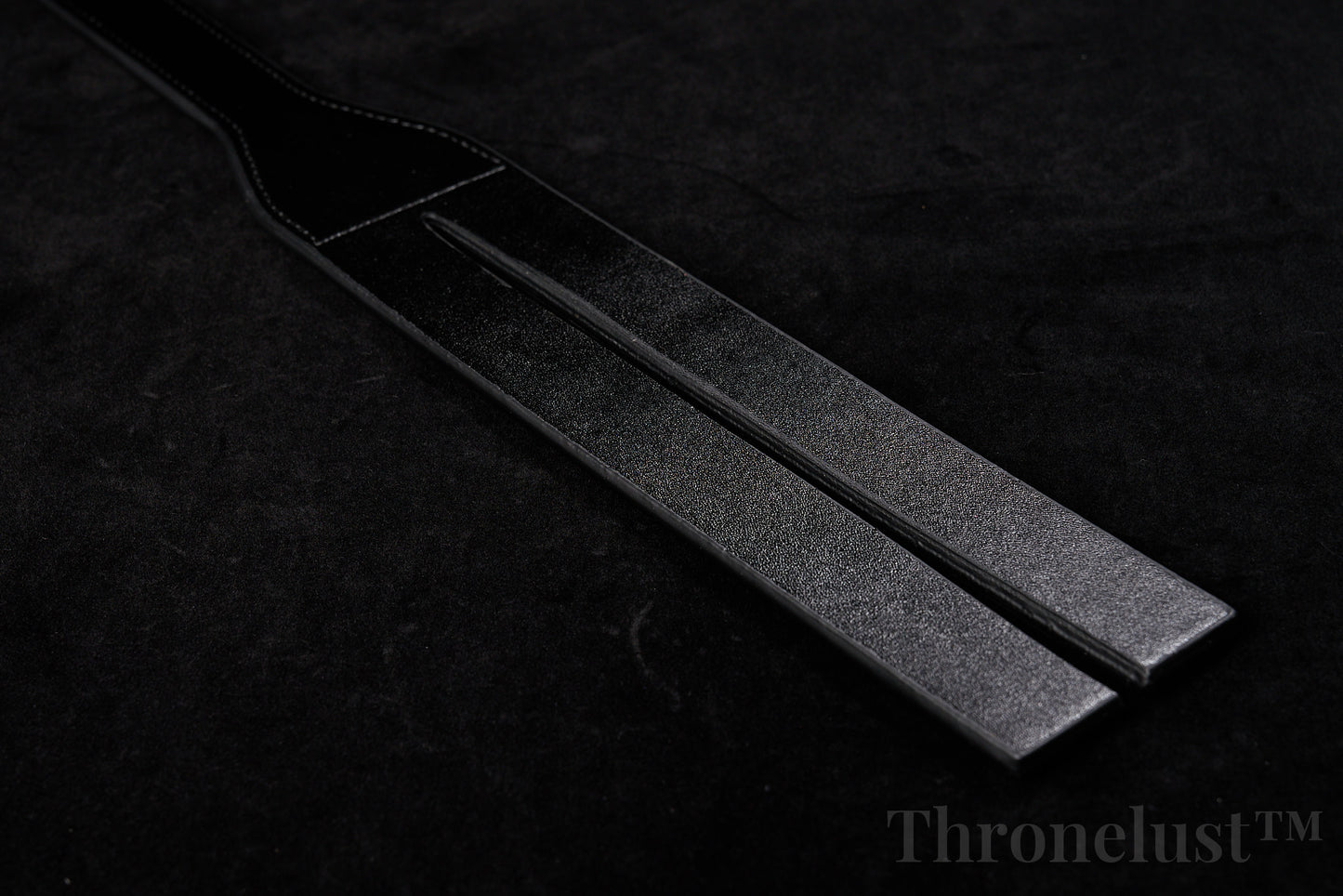 THRONELUST™ Genuine Leather Split Paddle — Luxury Impact Tool (Black)