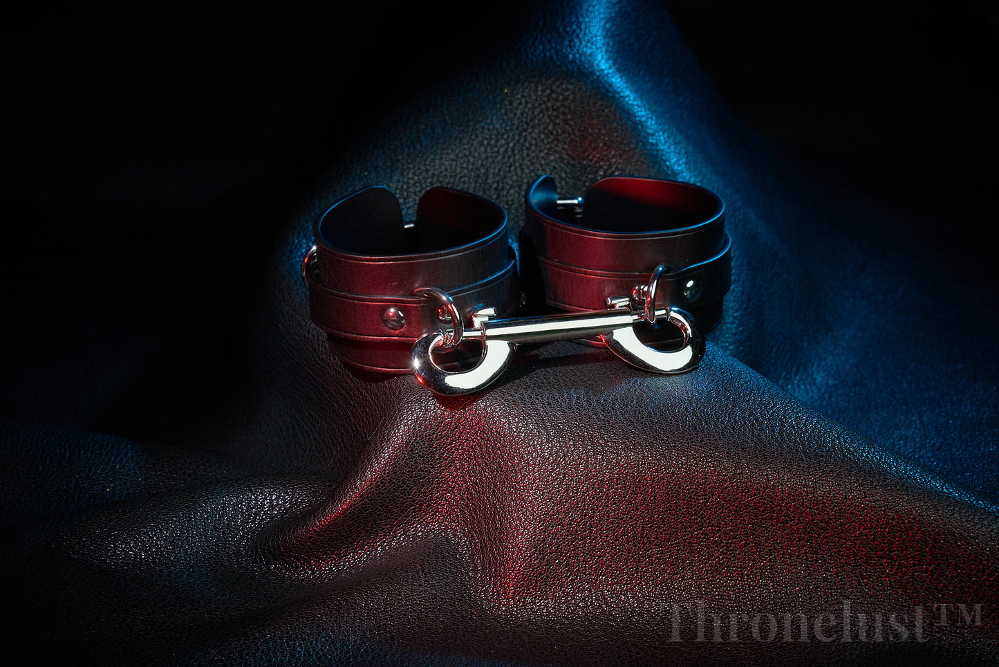 Thronelust Queen’s Atelier – Leather Restraint Cuffs (Black & Red Custom Edition)