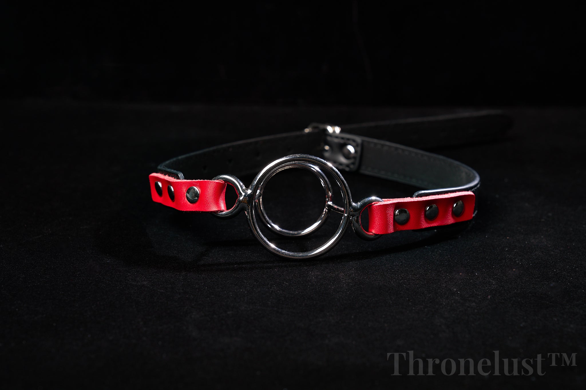 O-Ring Gag – Black & Red Leather Restraint
