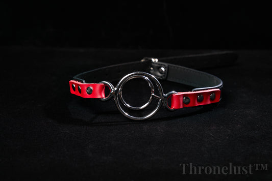 O-Ring Gag – Black & Red Leather Restraint