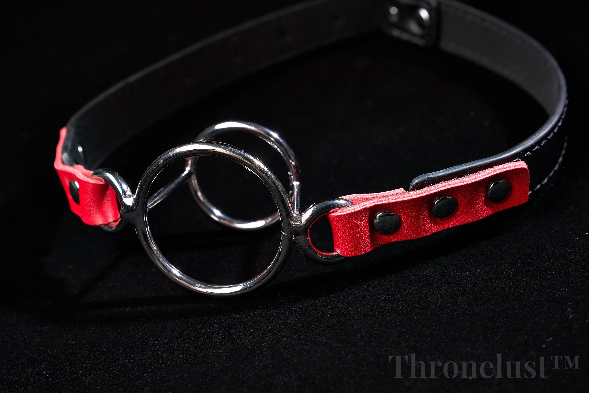 O-Ring Gag – Black & Red Leather Restraint