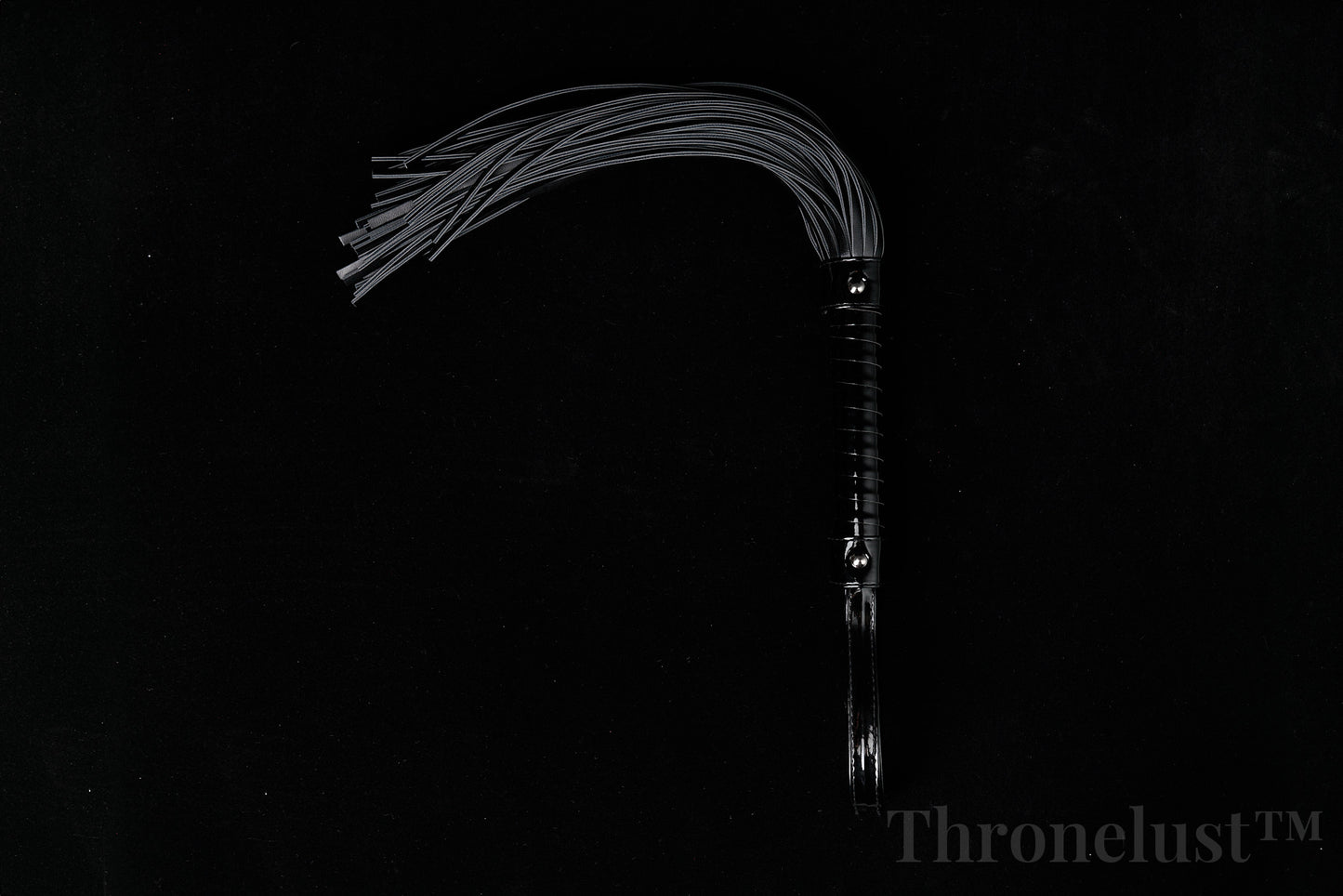 Black PU Leather Flogger Whip – Braided Handle BDSM Impact Toy