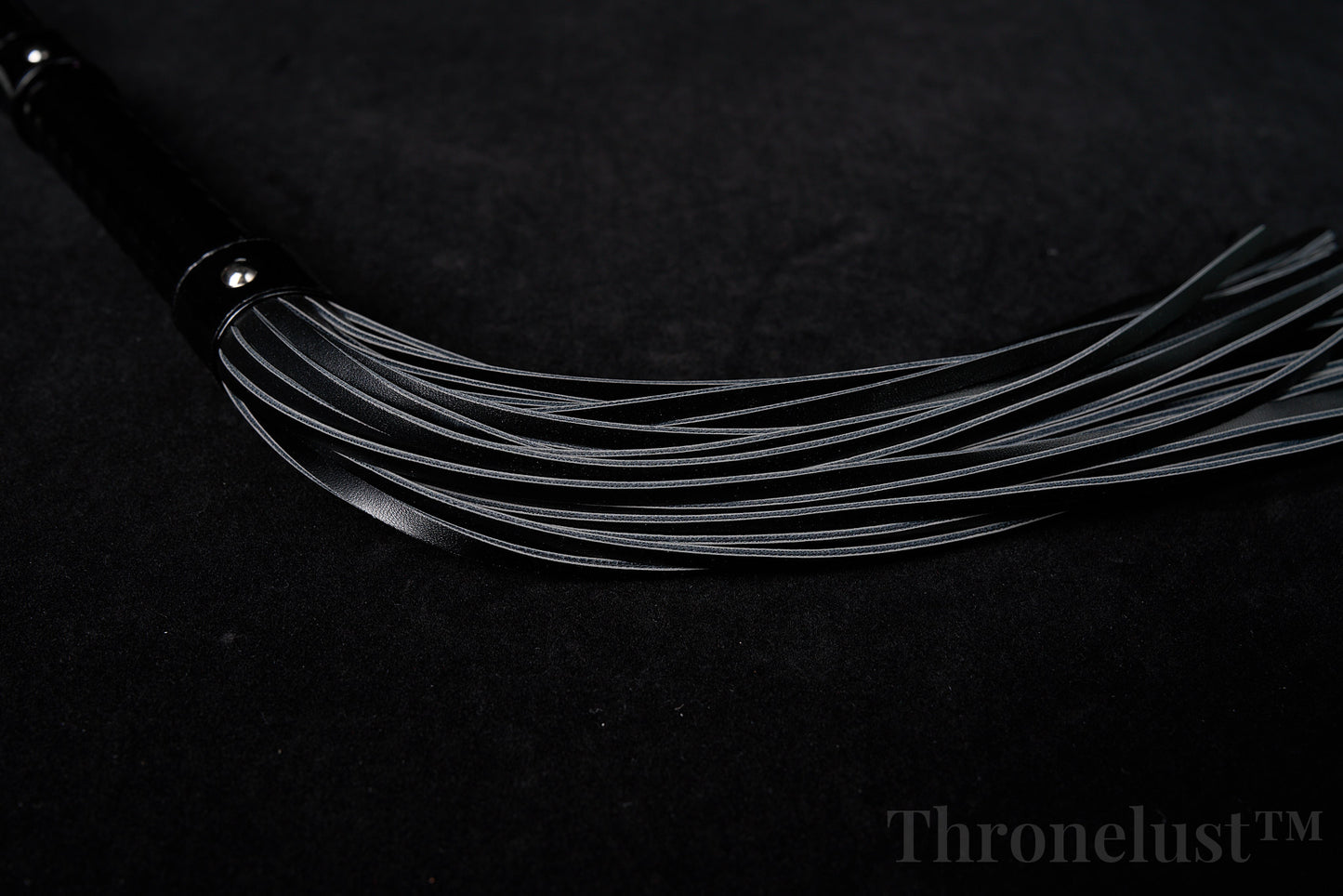 Black PU Leather Flogger Whip – Braided Handle BDSM Impact Toy