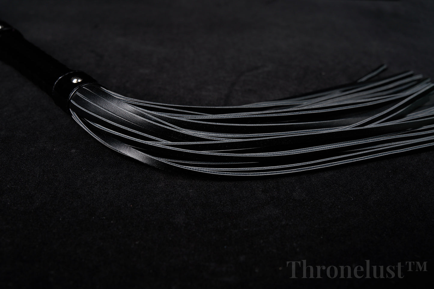 Black PU Leather Flogger Whip – Braided Handle BDSM Impact Toy