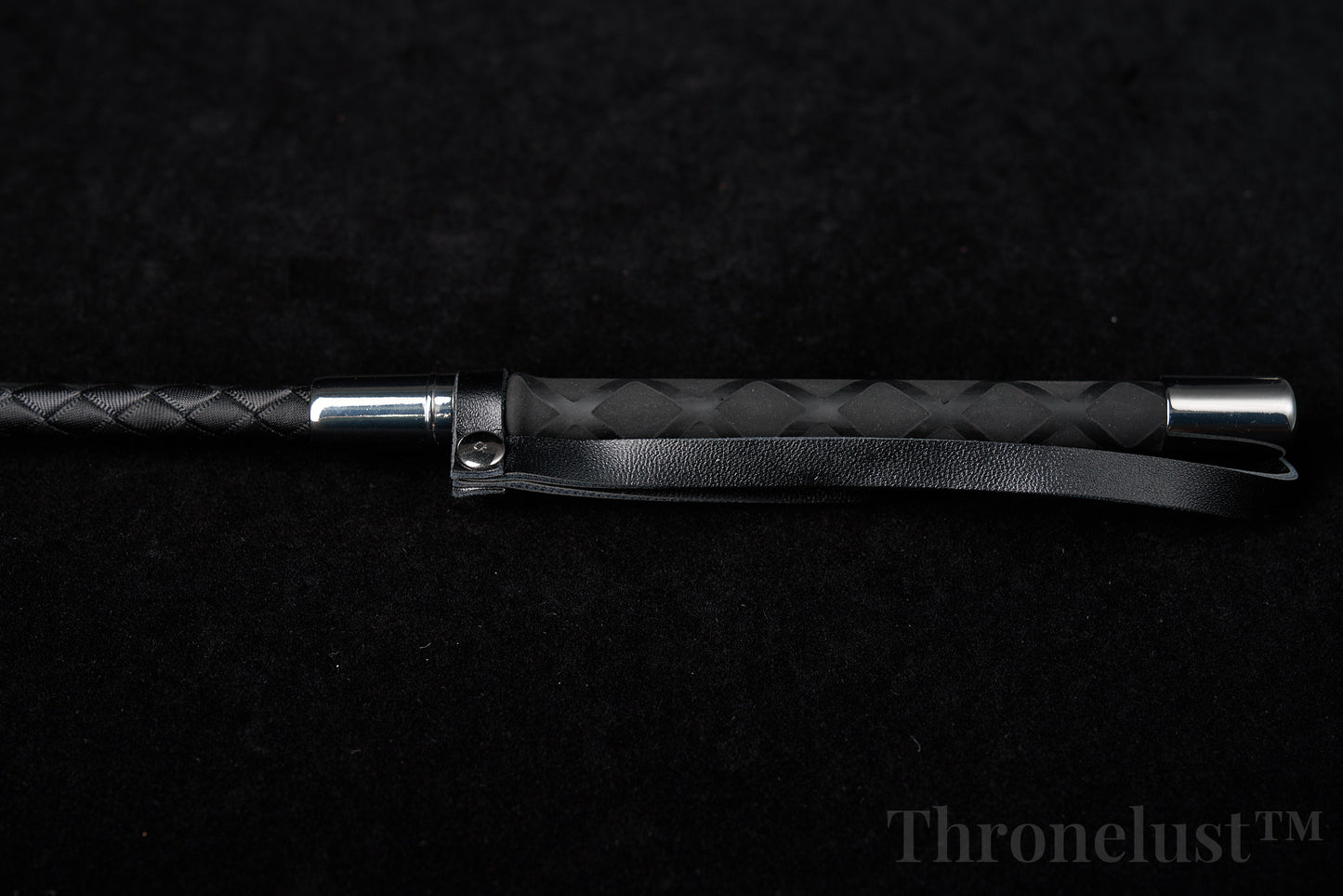 Genuine Leather Riding Crop – 60cm Silver Edition BDSM Impact Toy