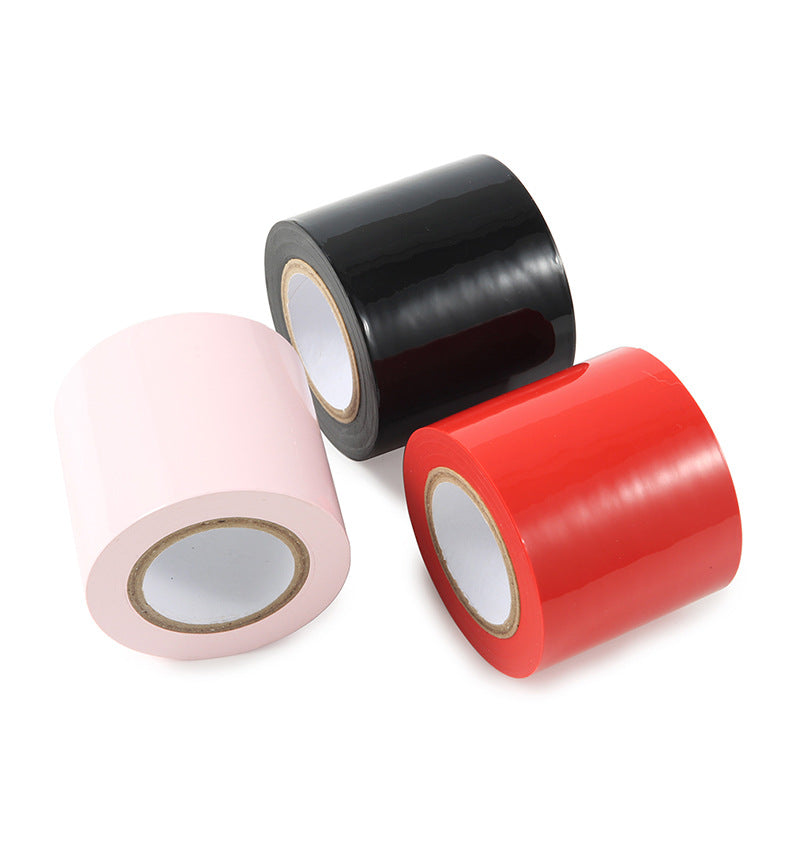Electro-Silence Bondage Tape — 16m | Black, Red, Pink | No-Residue PVC Restraint Tape (Single Roll or 3-Pack Bundle)