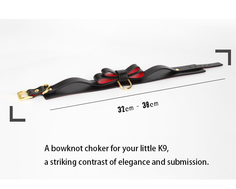 Luxury Bowknot Bondage Set – Leather Collar, Cuffs, Ankle Restraints, Leash & Eye Mask | BDSM Restraint Kit