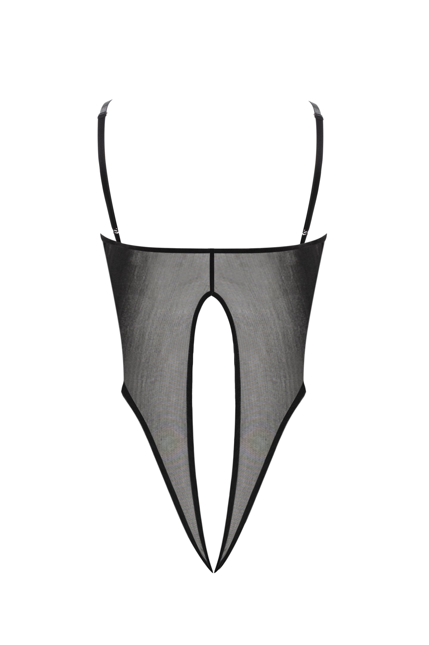 Black Mesh Leather Bodysuit Lingerie by Thronelust