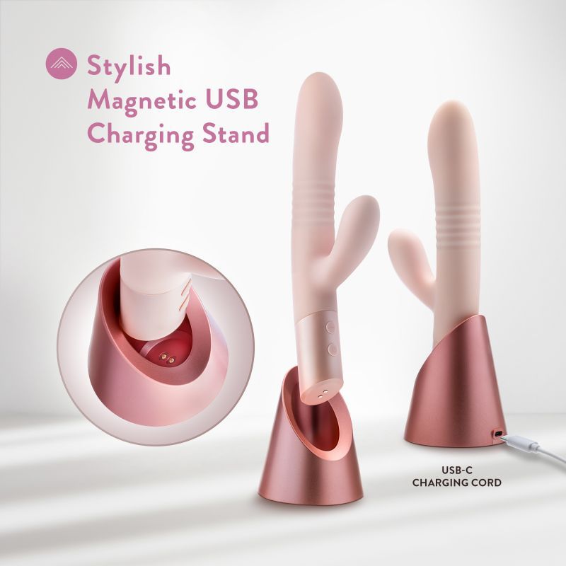 Dual Head Rabbit Vibrator – Magnetic Charging Stand Edition by Thronelust
