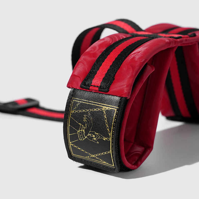 Bondage Harness Restraint Set with Handcuffs & Ankle Cuffs – Adjustable PU Leather Straps | BDSM Gear
