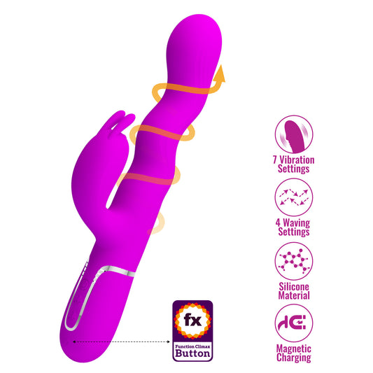 Textured Rabbit Vibrator – Dual Stimulation Rechargeable Silicone Massager by Thronelust