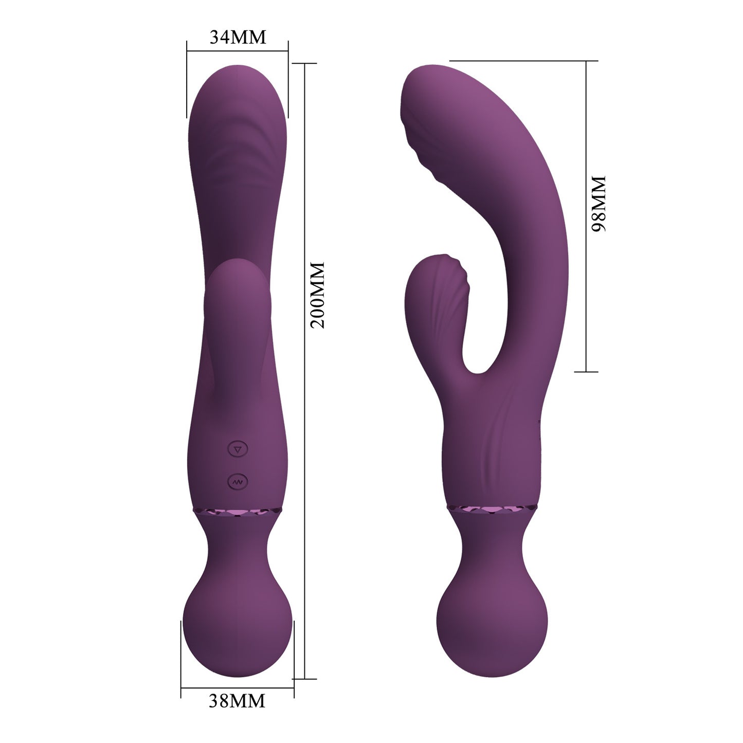 Dual Head Rabbit Vibrator – Rechargeable Silicone Massager (Quiet & Beginner Friendly)