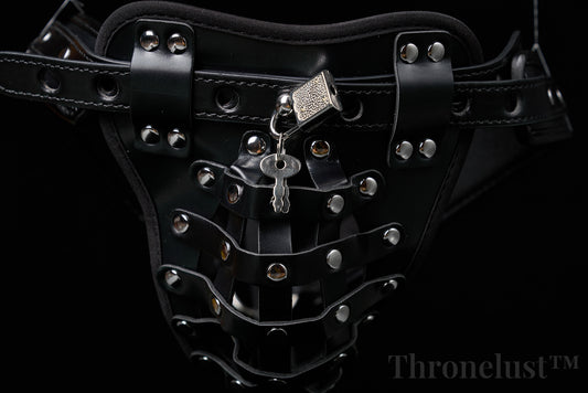 PU Leather Male Chastity Belt with Lock – Adjustable Fetish Restraint Gear | BDSM Play