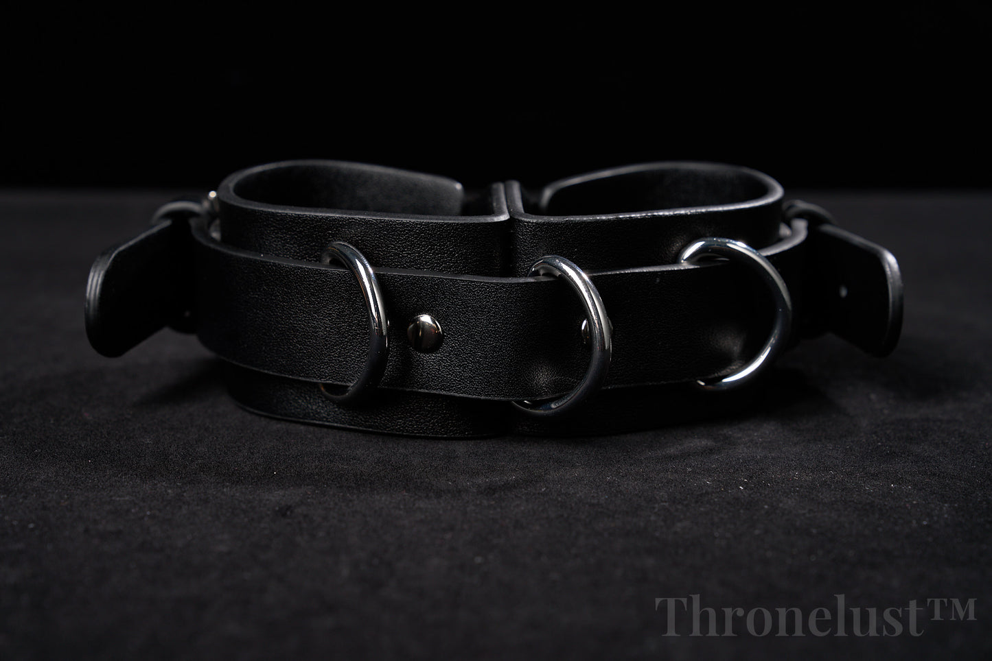 Padded PU Leather Wrist Cuffs with D-Ring – Adjustable BDSM Restraints