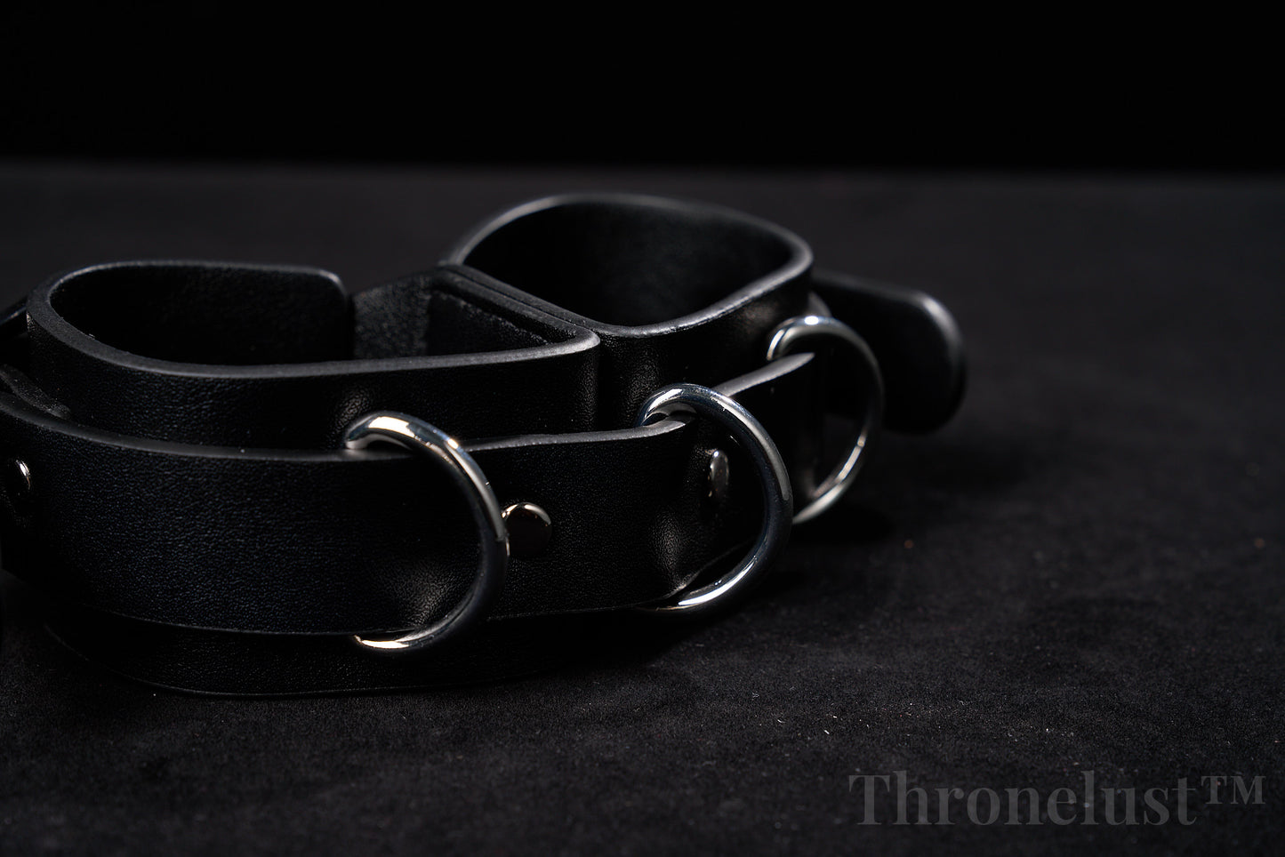 Padded PU Leather Wrist Cuffs with D-Ring – Adjustable BDSM Restraints