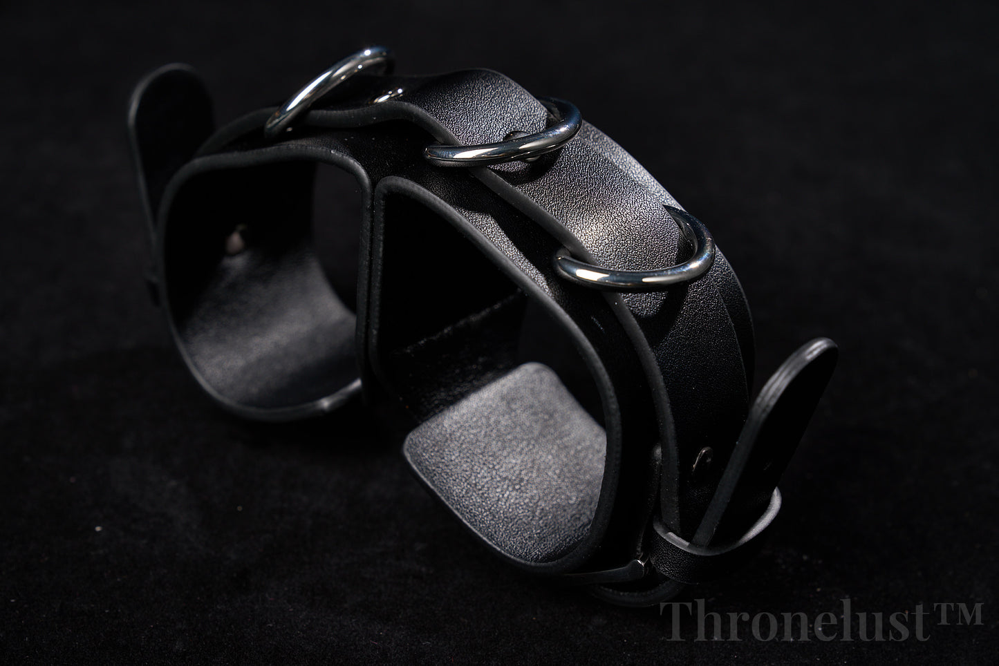 Padded PU Leather Wrist Cuffs with D-Ring – Adjustable BDSM Restraints