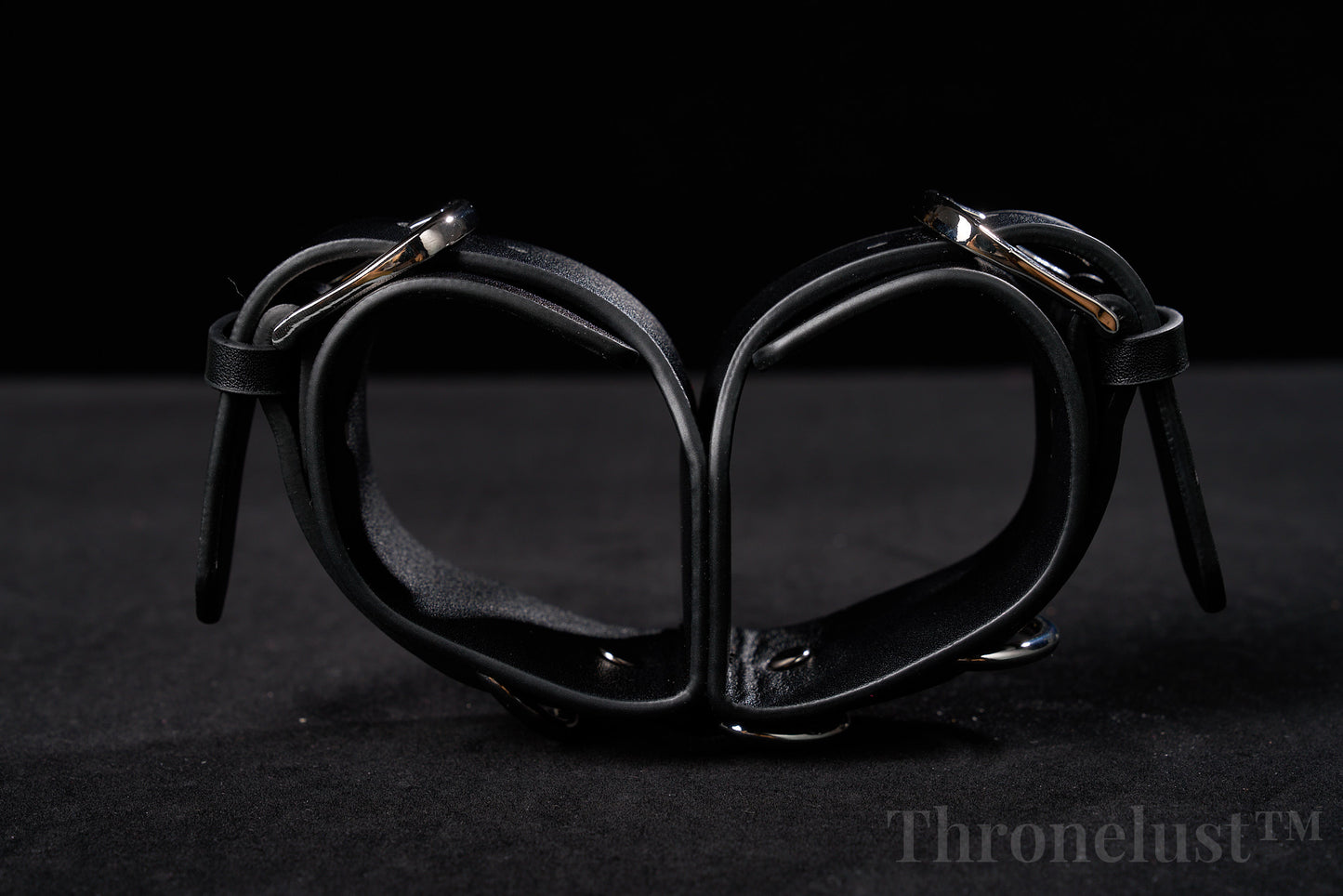 Padded PU Leather Wrist Cuffs with D-Ring – Adjustable BDSM Restraints