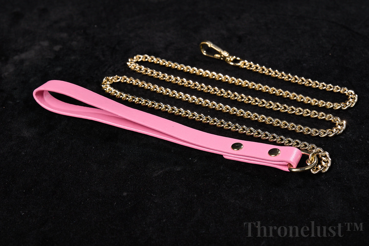 Heart-Ring PU Leather Collar with Chain Leash – Pink BDSM Restraint Accessory