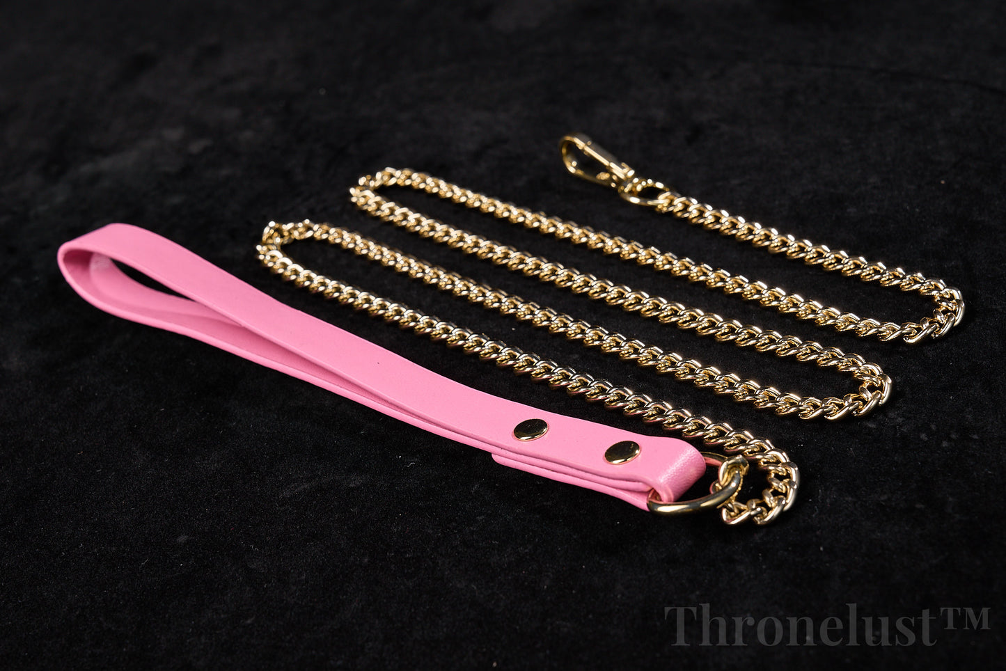 Heart-Ring PU Leather Collar with Chain Leash – Pink BDSM Restraint Accessory