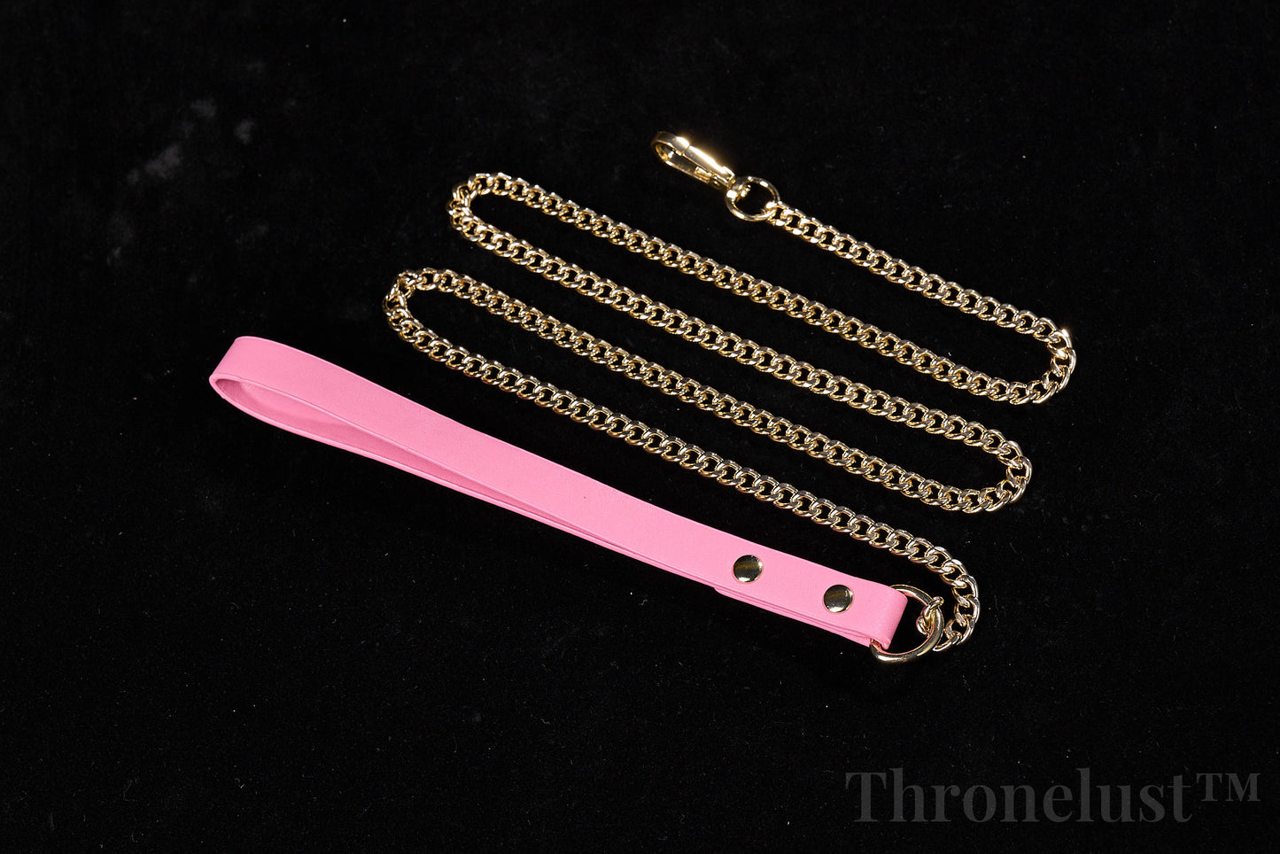 Heart-Ring PU Leather Collar with Chain Leash – Pink BDSM Restraint Accessory