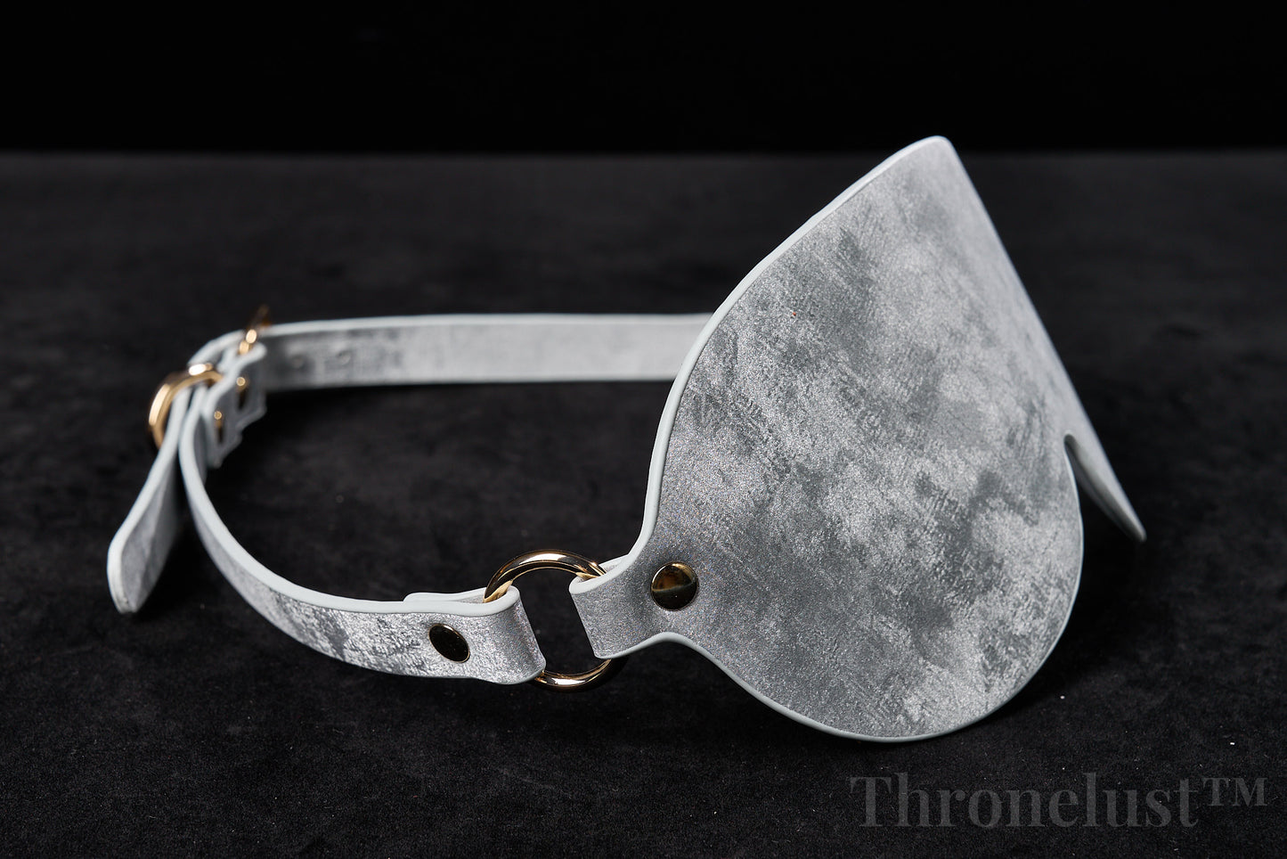 3-Piece PU Leather BDSM Play Set – Silver Paddle, Blindfold & Collar