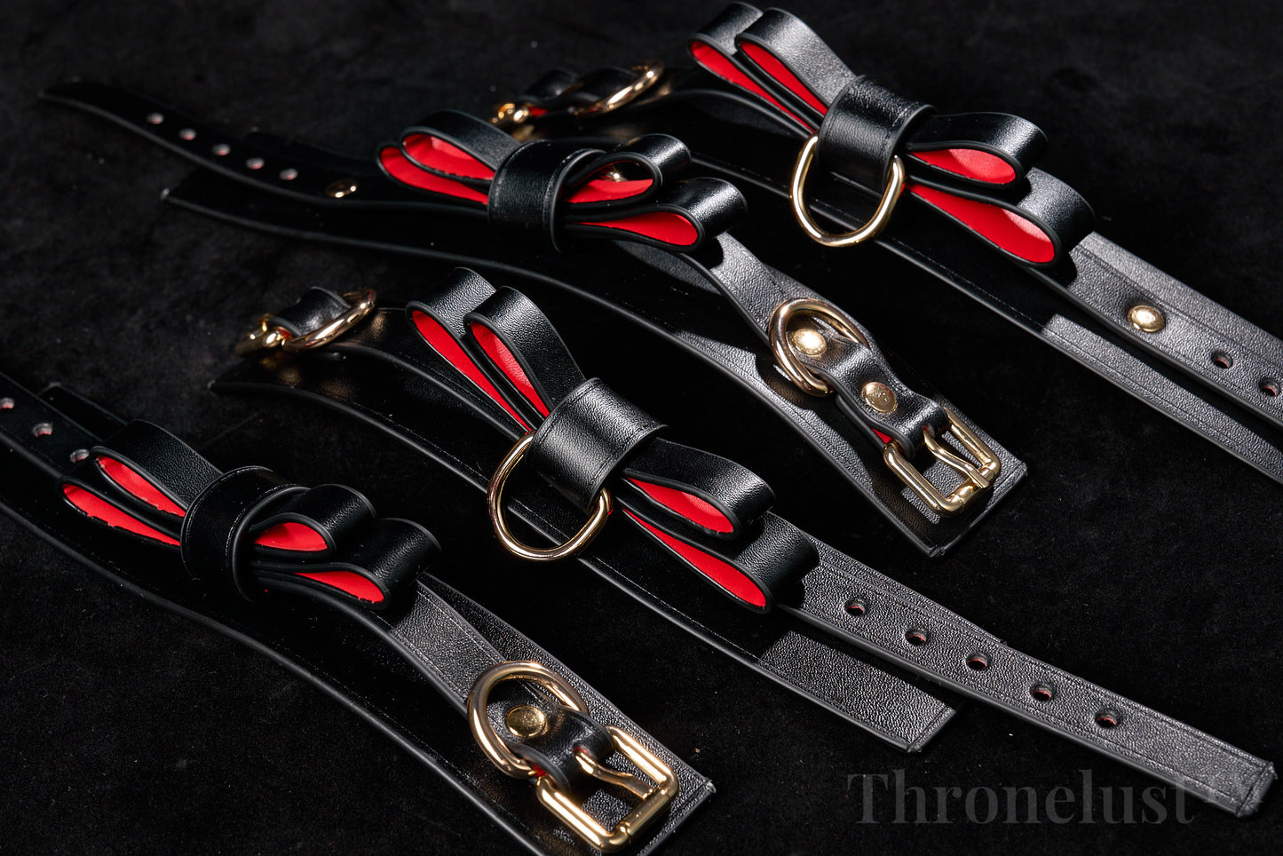 Luxury Bowknot Bondage Set – Leather Collar, Cuffs, Ankle Restraints, Leash & Eye Mask | BDSM Restraint Kit