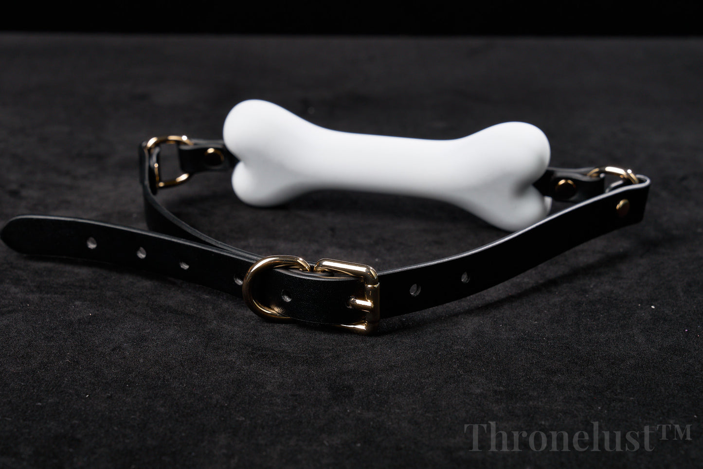 Bone-Shaped Silicone Gag with Leather Strap – Adjustable PU Leather Restraint | BDSM Gear