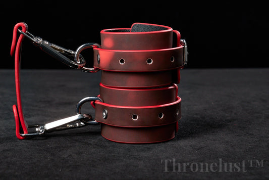 Color-Changing PU Leather Cuffs Set – Adjustable Wrist & Ankle Restraints | BDSM Gear
