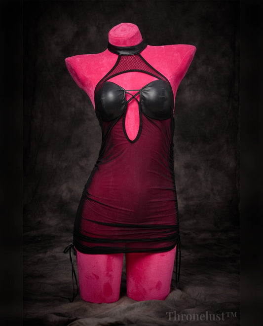 PU Mesh Seductive Lingerie full body card safe image