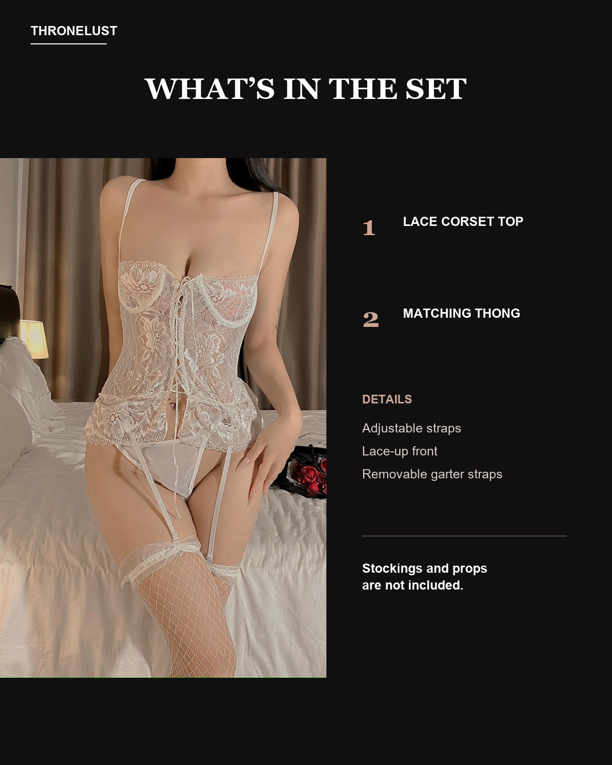 Celeste floral lace corset set included pieces