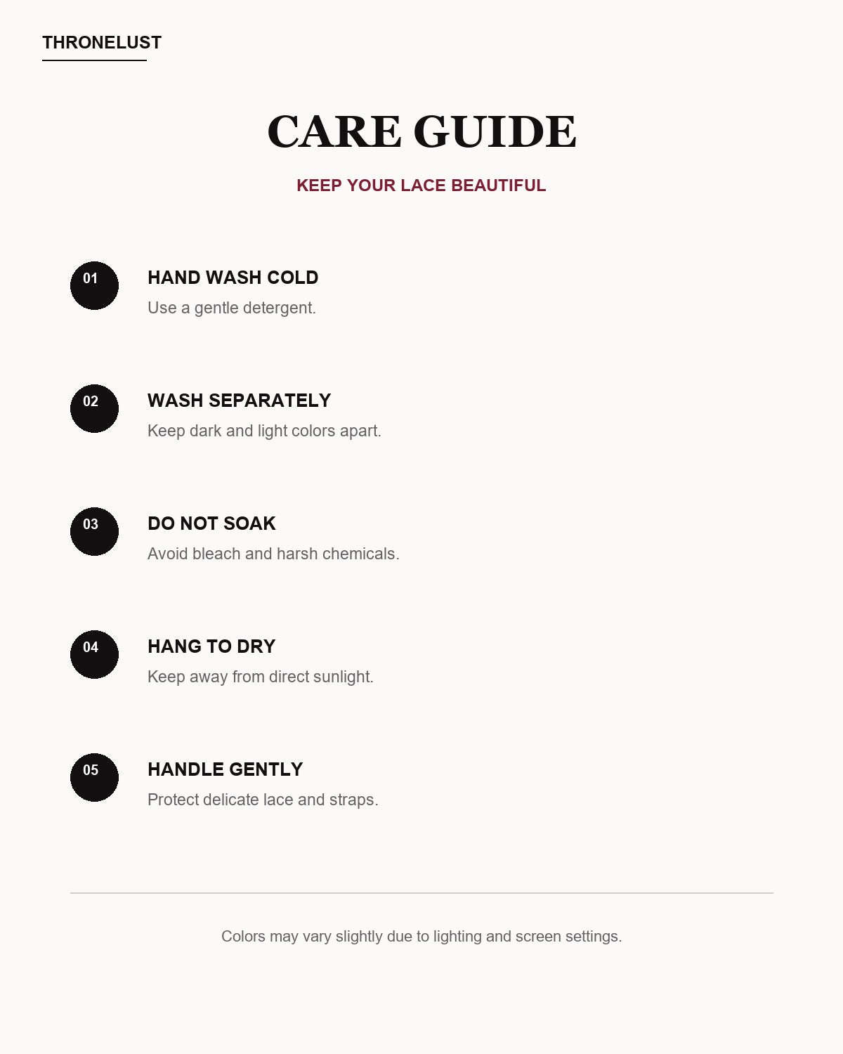 Celeste floral lace corset set care guide